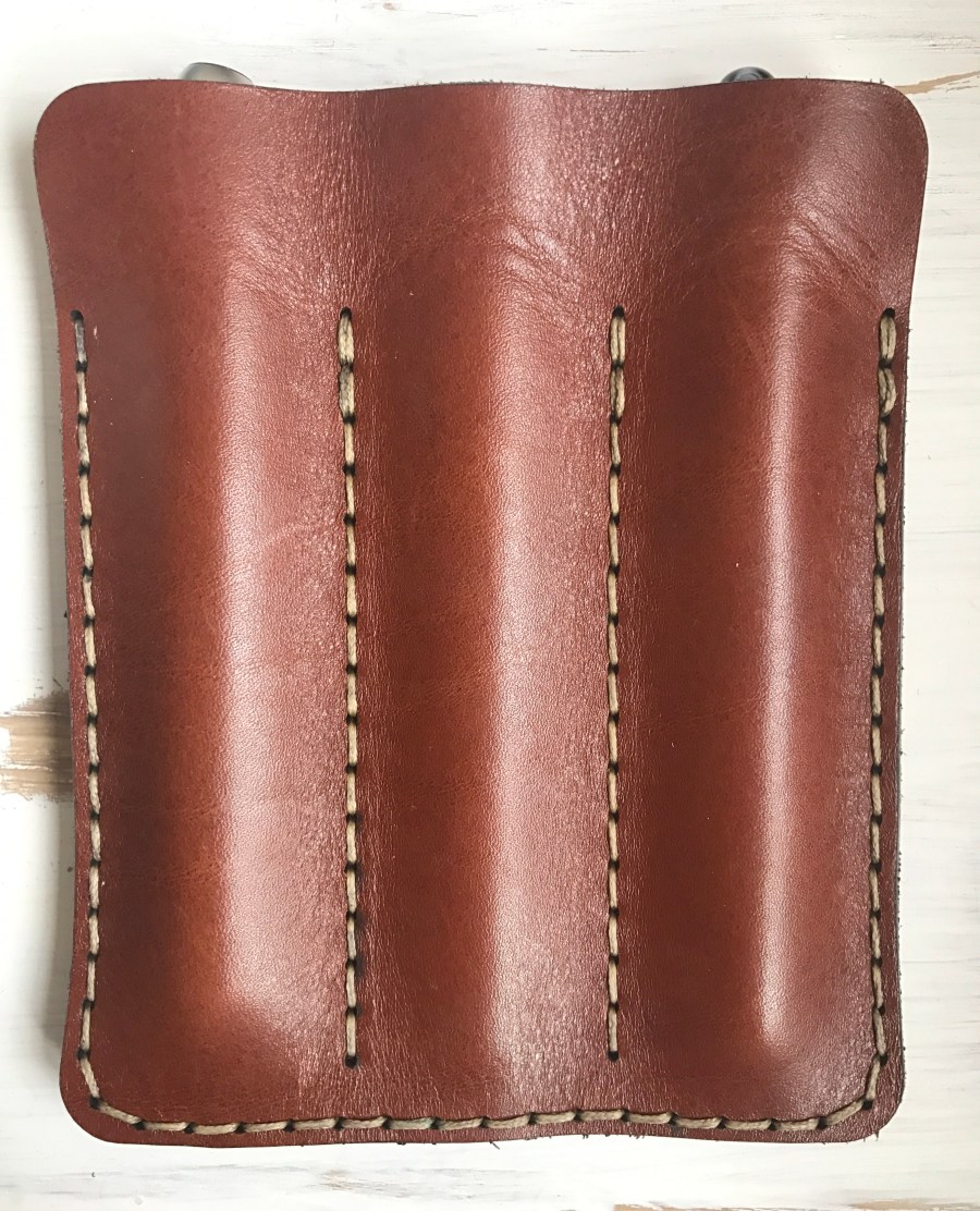 Galen Leather Three Pen Sleeve: stiffer than steel!